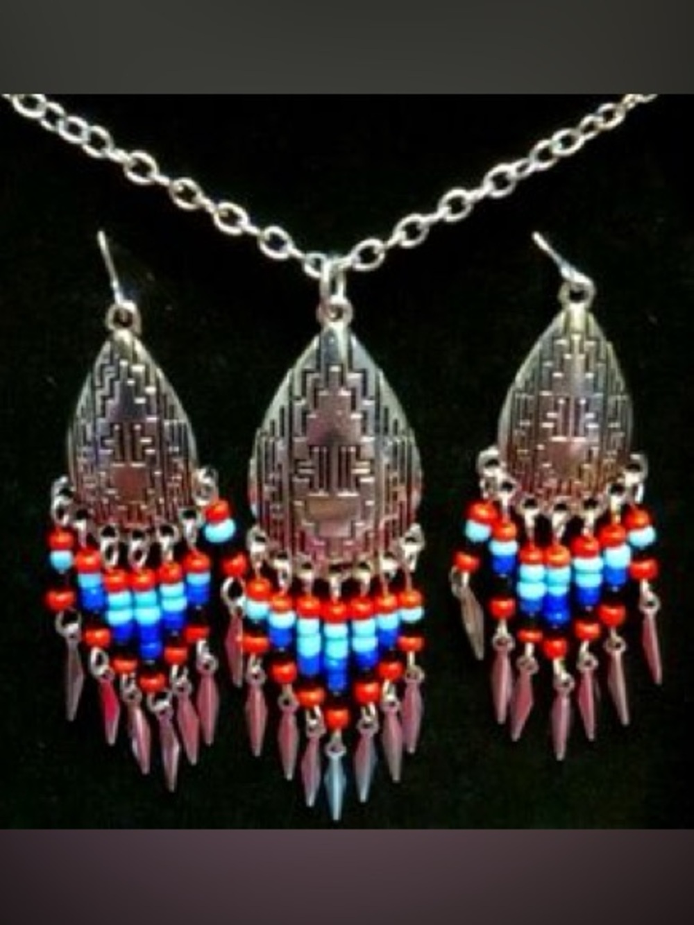 NWT American West Southwest Style Necklace and Earring Set